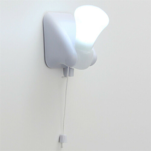 1PCS Pull Cord LED Night Light for Bedside/Cupboard, 180 Rotation, Battery Operated