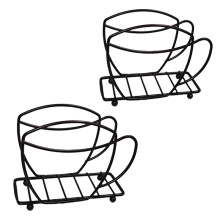 (Black) 2PCS Coffee Cup Shaped Napkin Holder for Kitchen, Table, and Picnic - Paper Towel Organizer