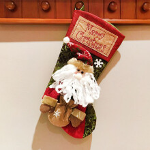 (Father Christmas) Christmas Stocking Gift Bag for Children - Decorative Tree Hanging Candy Sack for Xmas Eve Presents