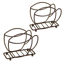 (Bronze) 2PCS Coffee Cup Shaped Napkin Holder for Kitchen, Table, and Picnic - Paper Towel Organizer