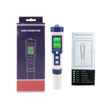 (Regular Model) 5-in-1 Water Quality Tester Pen: pH, TDS, EC, Salinity, Temperature - LCD Digital Display
