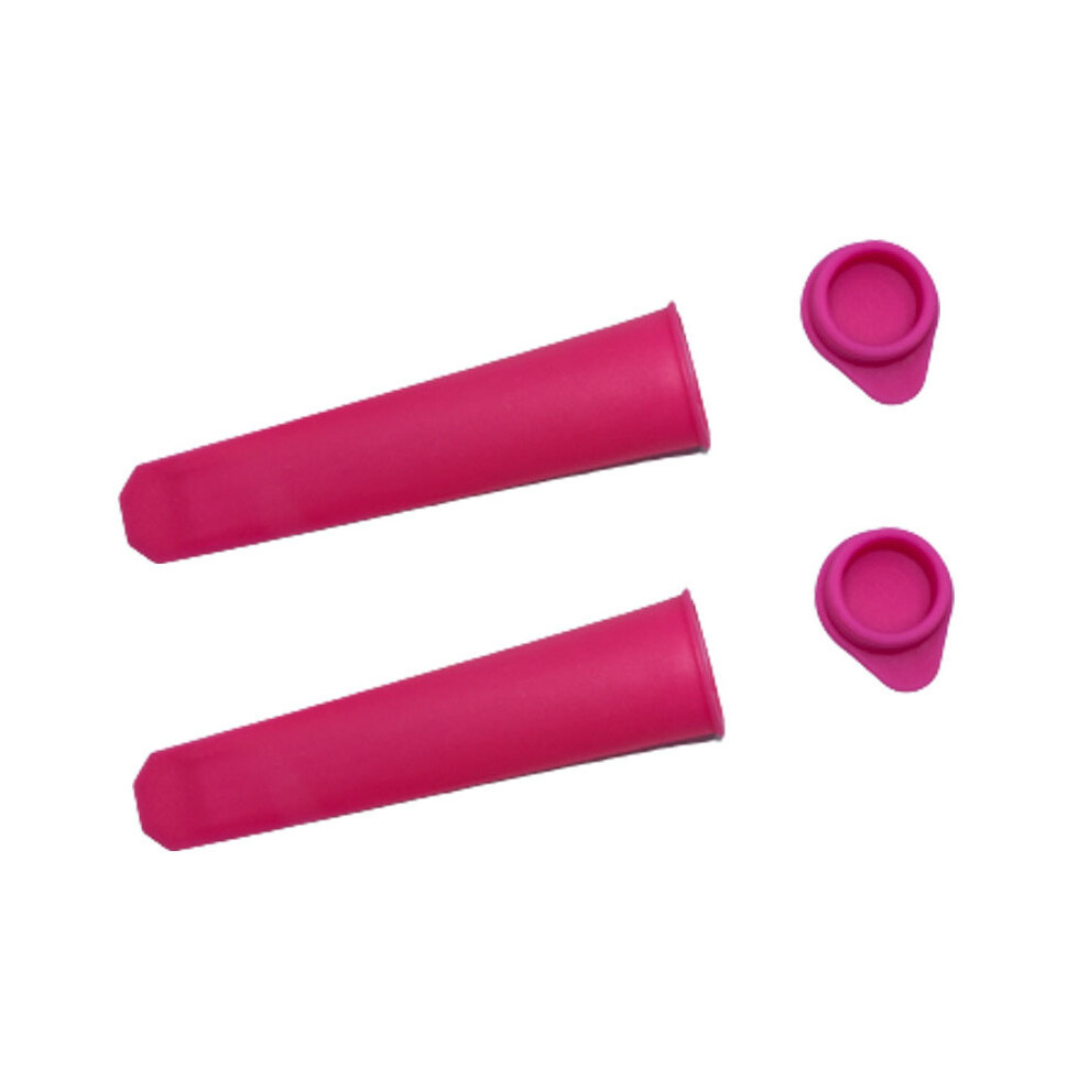 (Red) 2Pcs Handheld Popsicle Molds Diy Set Reusable Silicone Ice Cream Molds With Lids 320997590255