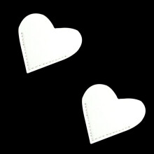 (White) 2PCS Leather PU Heart Bookmark Book Mark For Leather Heart Bookmark Books