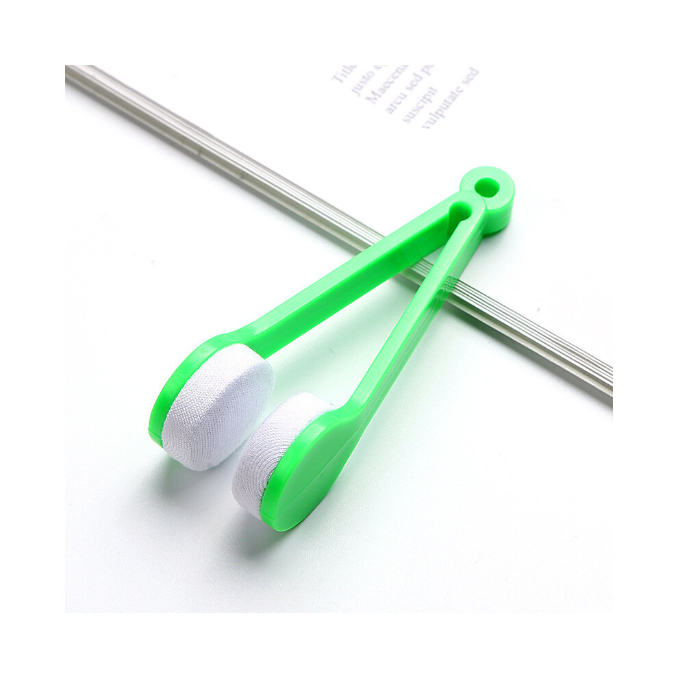(Green) 2Pcs Mini Soft Lens Cleaning Brush & Microfiber Wipes For Glasses Green 413590489948