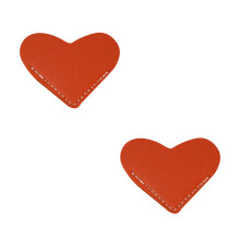 (Orange) 2PCS Leather PU Heart Bookmark Book Mark For Leather Heart Bookmark Books
