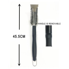 18" Barbecue Brush Scraper Removable Handle Outdoor Indoor Barbecue Portable