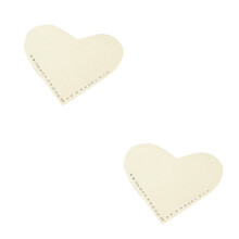 (Beige) 2PCS Leather PU Heart Bookmark Book Mark For Leather Heart Bookmark Books