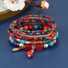 (Dark Mix) Bohemian Style Stone Beads Hand Jewelry Turquoise Beads Bracelet Pendant Jewelry