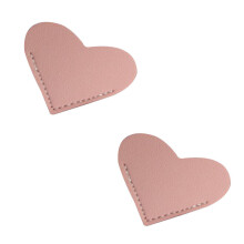 (Pink) 2PCS Leather PU Heart Bookmark Book Mark For Leather Heart Bookmark Books