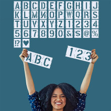 42 PCS Alphabet Letter And Number Letter Stencils For Painting Cloth And Plank