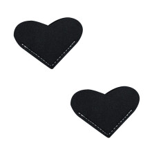 (Black) 2PCS Leather PU Heart Bookmark Book Mark For Leather Heart Bookmark Books