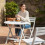 Alivio 3-Piece Folding Bistro Set Space Saving Patio Table & 2 Chairs (White) 2