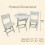 Alivio 3-Piece Folding Bistro Set Space Saving Patio Table & 2 Chairs (White) 4