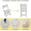 Alivio 3-Piece Folding Bistro Set Space Saving Patio Table & 2 Chairs (White) 3