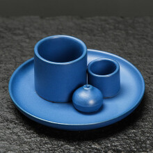 (Blue) 4-in-1 Incense Burner & Sage/Palo Santo Holder with Candle Feature, Decorative Fireplace Accent