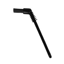 (Black) Coffee Machine Cleaning Brush Waterproofing Elbow Brush Short Handle White/Black