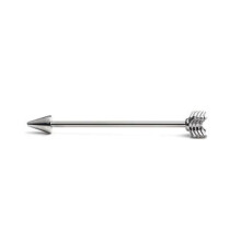 (Silver) Industrial Casted Arrow Bar Piercing Jewelry Cartilage Earring Scaffold Ear