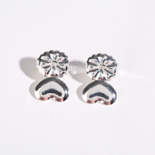 (Silver) Pair of Earring Lifters & Supports - Perfect for Sagging Earrings - Includes Ear Plugs