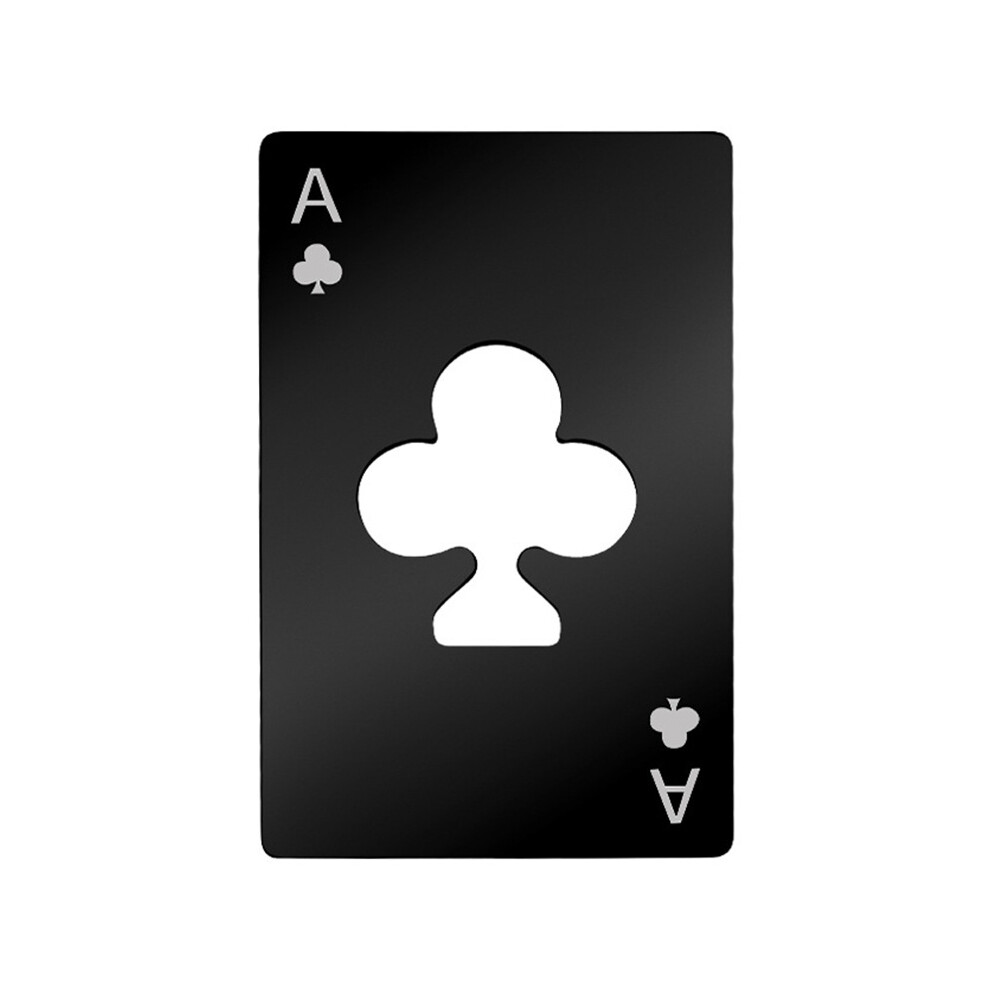 (Ace Of Clubs- Black) Poker Bottle Soda Beer Cap Opener Playing Card Ace Of Clubs/Spades Bar Tool Gift 320997599081