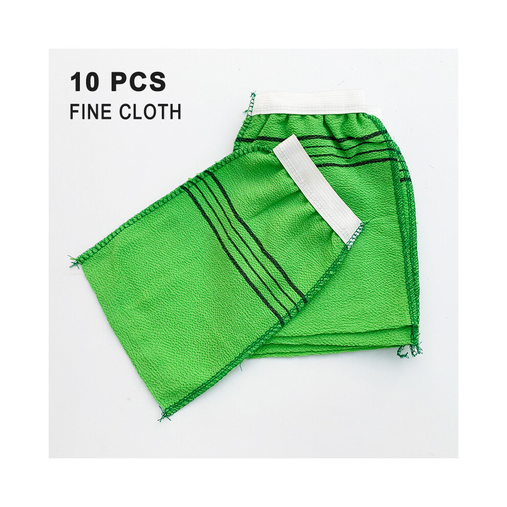 (Fine Cloth) 10PCS Exfoliating Bath Washcloth Body Coarse/Fine Scrub Shower Towel Disposable