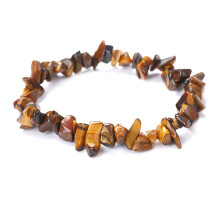 (Tigerstone) Natural Gemstone Chip Beads Bracelet Stretchy Reiki Chakra Fashion Jewelry