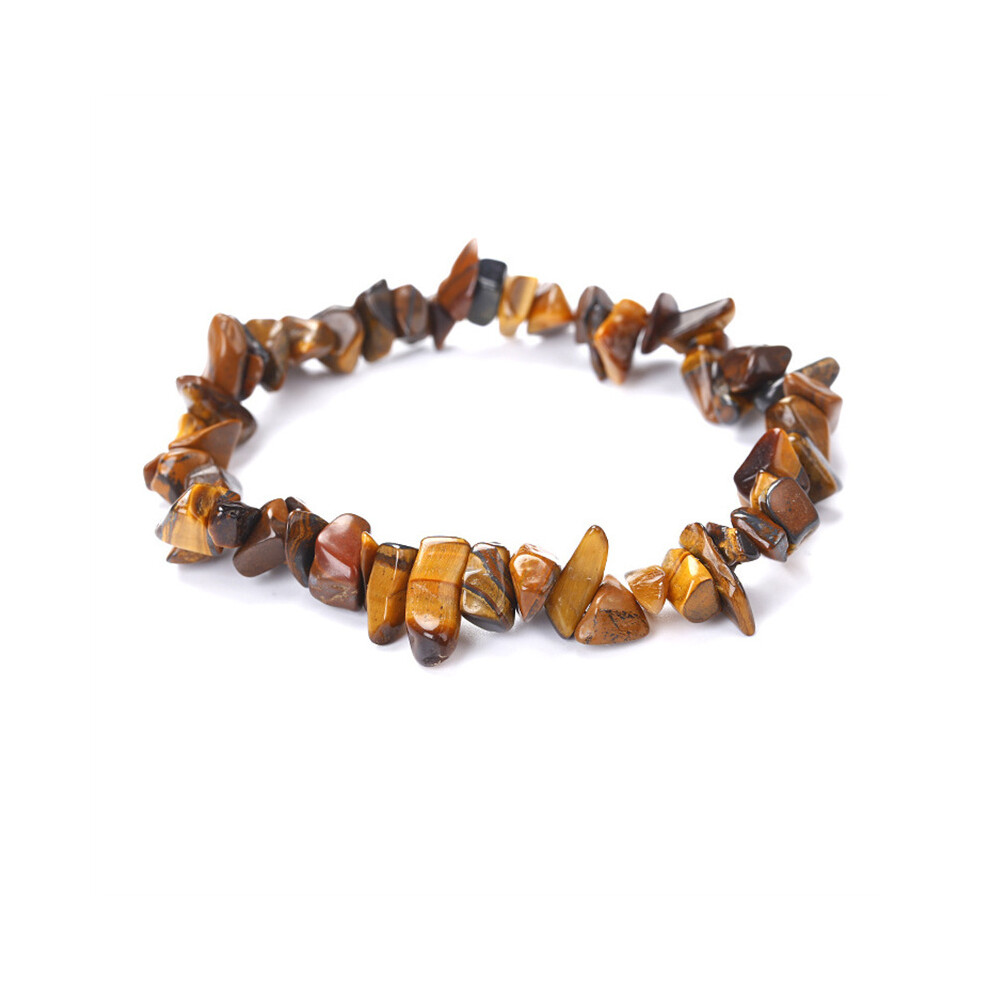 (Tigerstone) Natural Gemstone Chip Beads Bracelet Stretchy Reiki Chakra Fashion Jewelry 320997598916