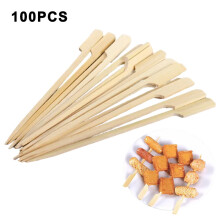 100PCS BBQ Bamboo Paddle For Skewers Disposable Cocktail Party Fruit Sticks
