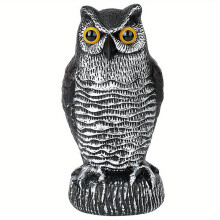 (A) Owl Decoy Statue for Garden Protection - Scare Pigeons & Birds Away, Yard Scarecrow Repellent