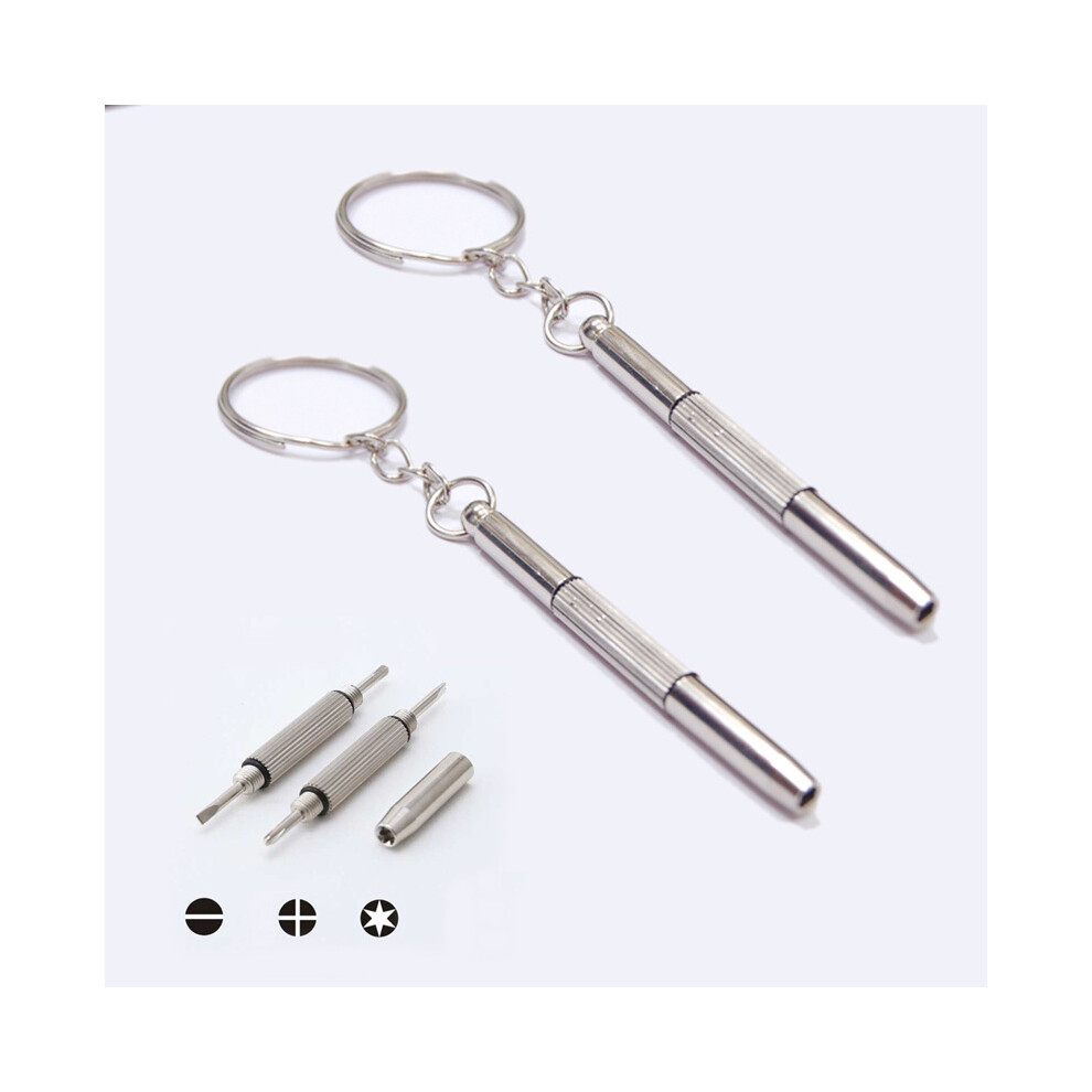 2Pcs Mini 3-In-1 Multifunction Screwdriver Kit For Eyeglasses & Sunglasses 413590496830