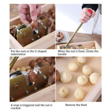 Macadamia Opener Peeling Machine Walnut Tool Nut Cracker w/ Handle Multipurpose