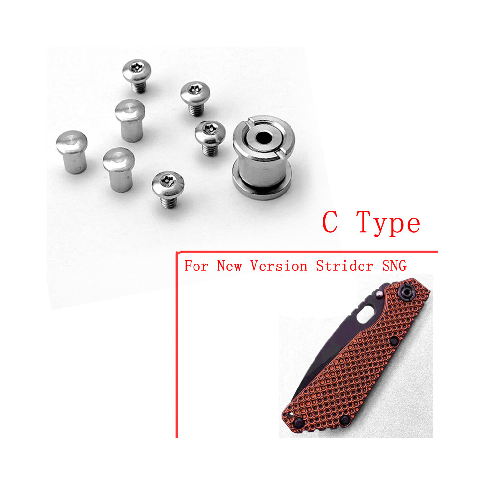 (Type C(Titanium)) Custom Titanium St Spindle Screws Set For Strider Sng Folding Knife Replacement Parts 320997604990