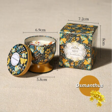 (Osmanthus) Handmade Fruity & Floral Scented Soy Wax Aromatherapy Candle in Tin Can