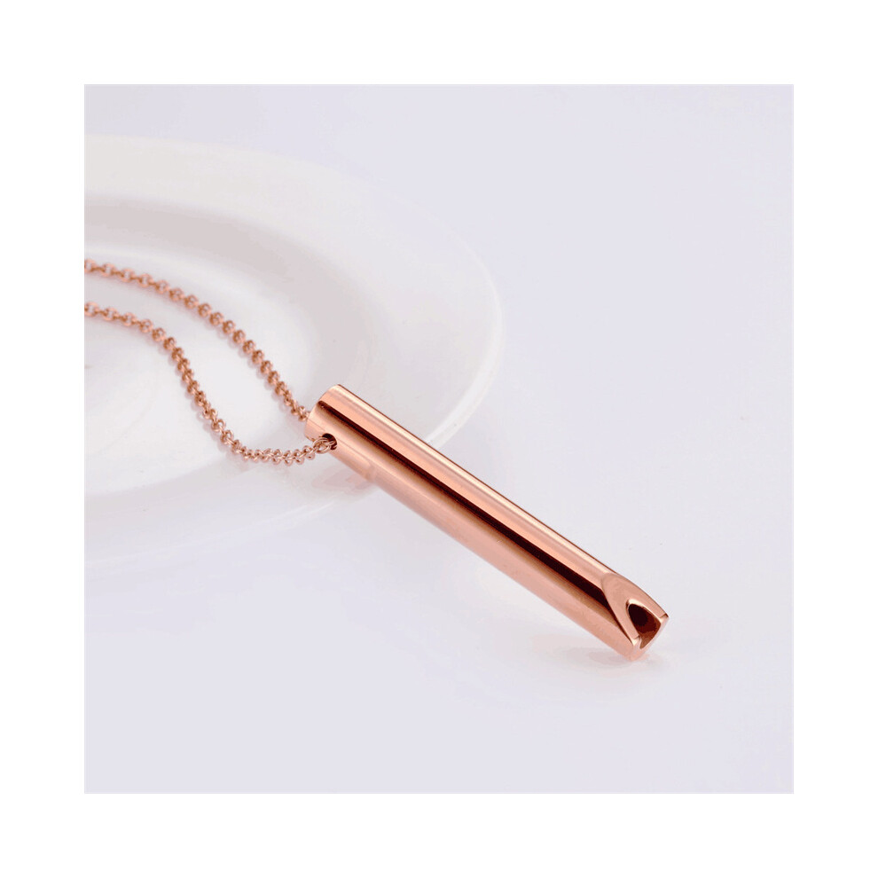Gold (Rose ) 528Hz Whistle Necklace Meditation Tool Stress Relief For Deep Breathing