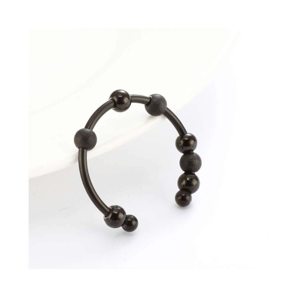 Black (Black) Rotatable Beads Spinner Ring For Stress Relief Anxiety Movable Spherical