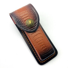 (Brown) Leather Knife Sharpening Holder Folding Knife Storage Tool for Swiss Army Knife