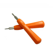 (1) 2-in-1 Smart Doorbell Disassembly Screwdriver, Double-ended, Orange Handle, Chromium Vanadium Steel, For Ring Screws