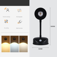 (Black(PRO 2200mAH)) 1PCS Modern Downward-Facing Indoor Wiring-Free Wall Sconce Lighting Fixtures