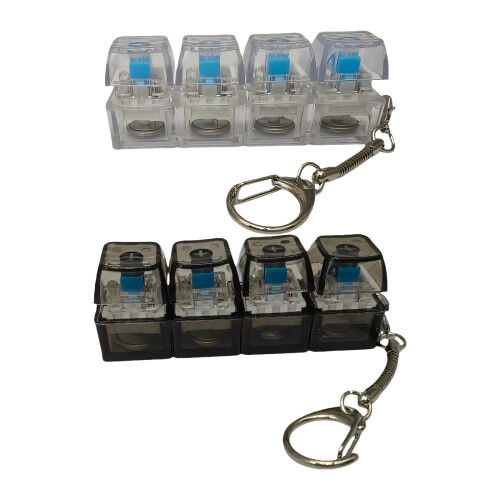 4-Key Mechanical Keycap Tester Toy With LED Lighting For-White 1