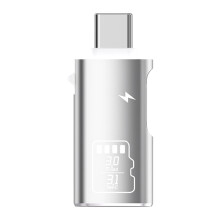 Flexible Type C USB Adapter With TF Card Slot For-Silver