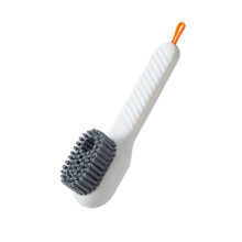 (White) Multifunction Soft Bristled Liquid Shoe & Clothes Cleaning Brush - Ideal for Footwear & Household Use