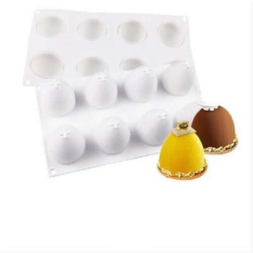 (8 half round eggs) 3D Easter Egg Baking Mold Silicone Mousse Cake Epoxy Resin Casting Pendant Molds