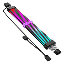 Soft PC Neons Extension Cable 12+4Pin Male To Female With-Black