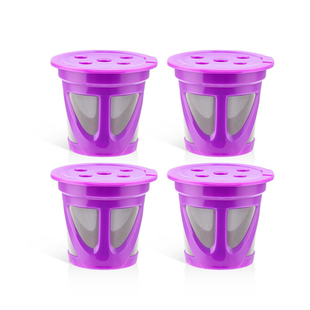 Purple (Purple) 4 Refillable K-Cups Coffee Filters Reusable For Keurig K-Supreme Plus Machine