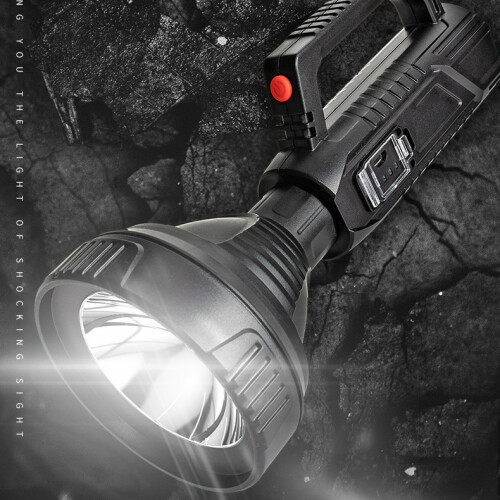 Outdoor camping portable strong light long-range searchlight multi-function lighting LED rechargeable flashlight