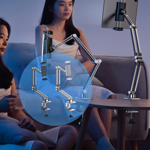 Ergonomic Tablets Mounting Arm Mount For Desks For 4 To-Silver 2