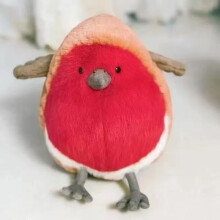 22cm Fat Robin Plush Toy, Cartoon Stuffed Animal, Cuddly Plum Bird