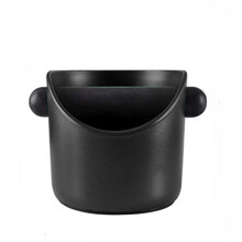 (Straight-black) Coffee Knock Box Black Anti Slip Coffee Grind Dump Bin With Detachable Knock Bar Residue Box Coffee Tools Cafe Accessories