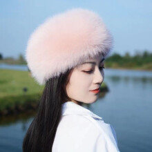 (Pink) Fluffy Fur Winter Hat Snow Ski Cap Female Faux Fur Thick Warm Windproof Hat