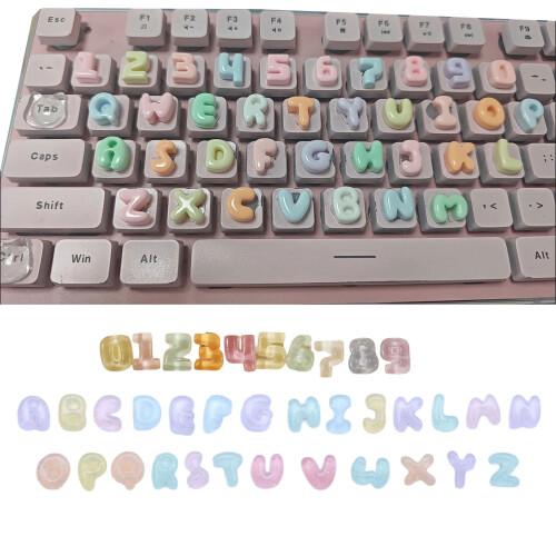Keyboard Keycap Stickers With 26 Letter 10 Number-transparent 1