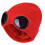 (Red) Knitted Hat Glasses Decor Plush Lining Casual Ears Protection Solid Color Warmer Cap 1
